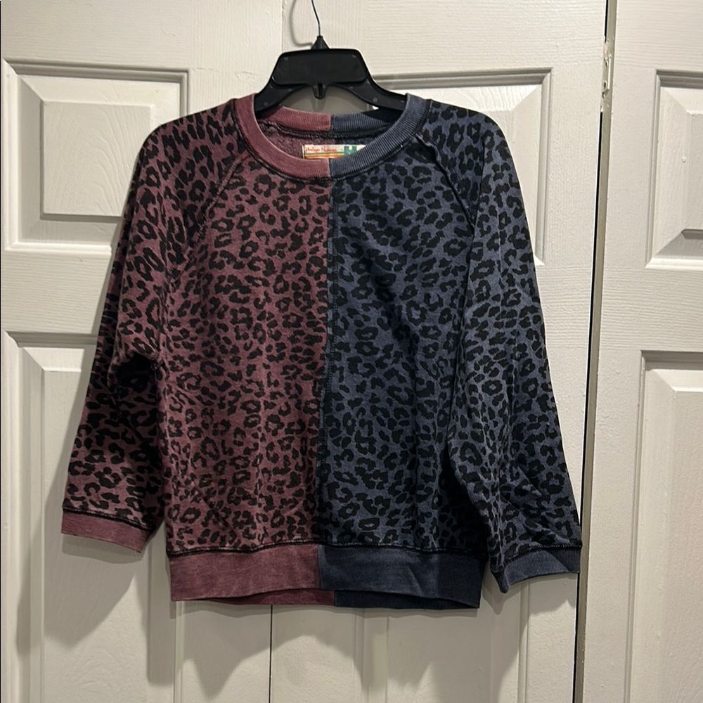 Vintage Havana Kids' Leopard Print Sweatshirt - Purple & Blue, XL/16